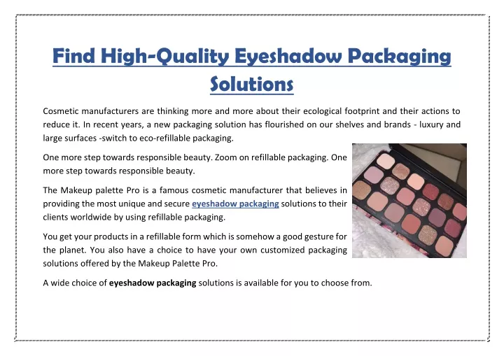 find high quality eyeshadow packaging solutions
