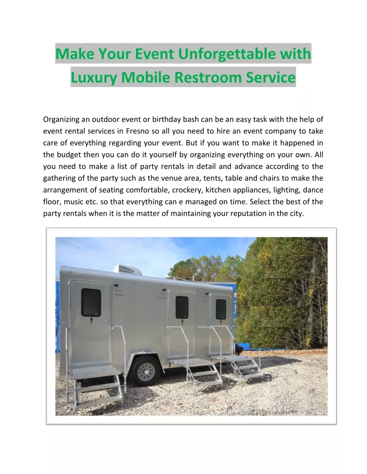 make your event unforgettable with luxury mobile
