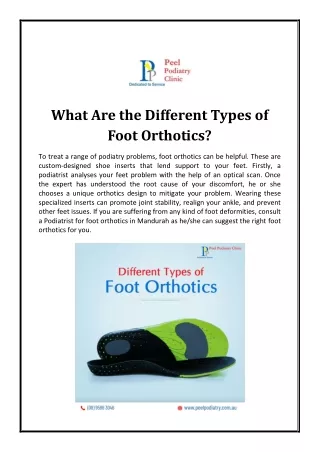 what are the different types of foot orthotics