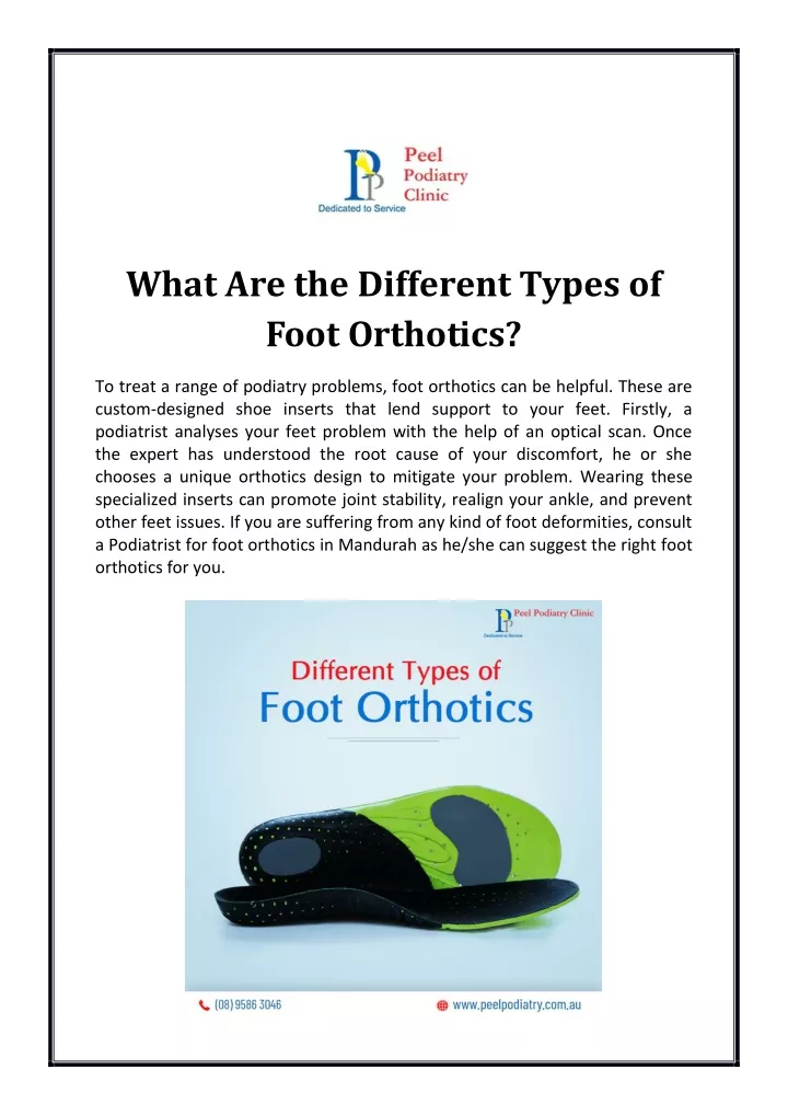 what are the different types of foot orthotics