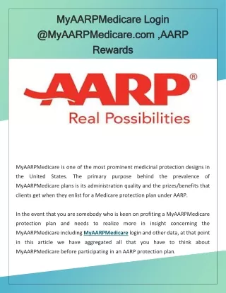 myaarpmedic myaarpmedicare login @myaarpmedicare