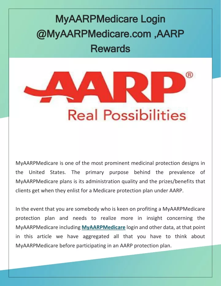 PPT MY AARPMEDICARE PowerPoint Presentation, free download ID9864471