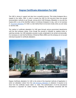 degree certificate attestation for uae