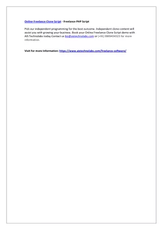 online freelance clone script freelance php script