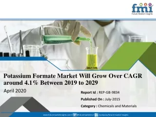 Potassium formate Market in Good Shape in 2019;COVID-19 to Affect Future Growth Trajectory