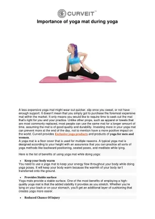 Importance of yoga mat during yoga