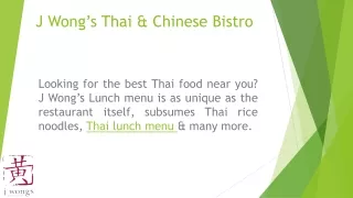 Best Thai & Chinese Lunch Menu in Salt Lake City
