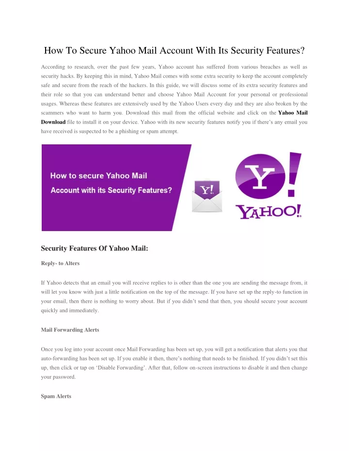 how to secure yahoo mail account with