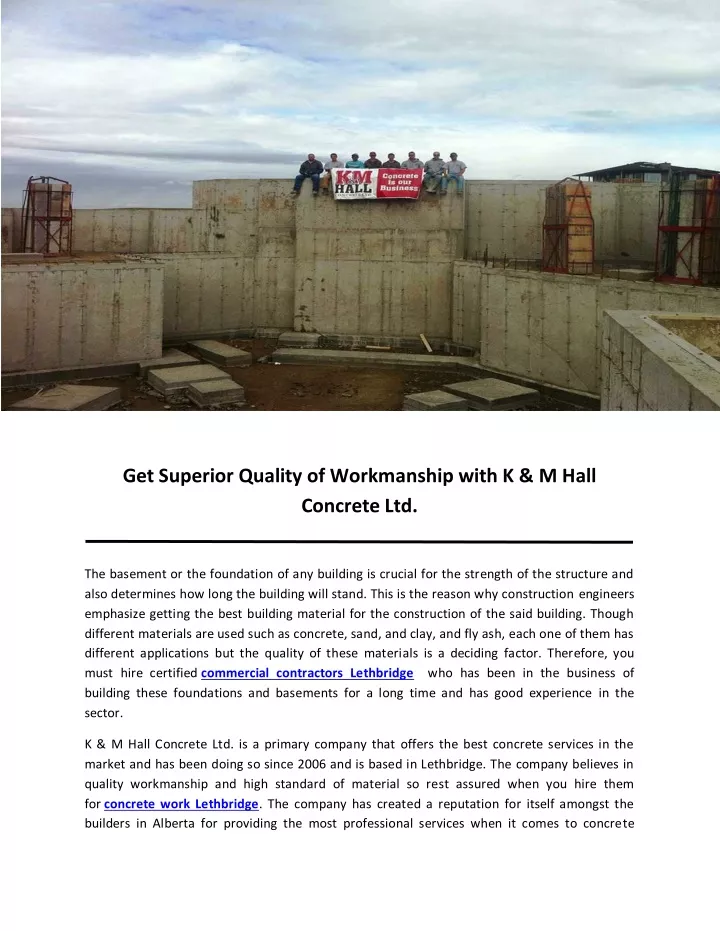 get superior quality of workmanship with k m hall