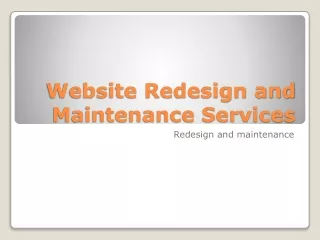 web redesign and maintenance