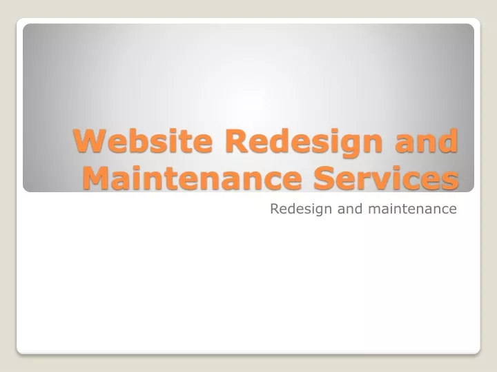 website redesign and maintenance services