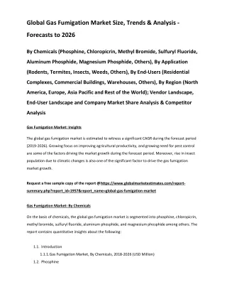 global gas fumigation market size trends analysis