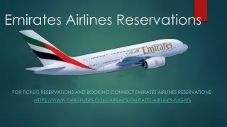 Emirates Airlines Reservations and best tickets deals