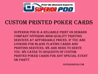 Superiorpod.com- Custom Printed Poker Cards