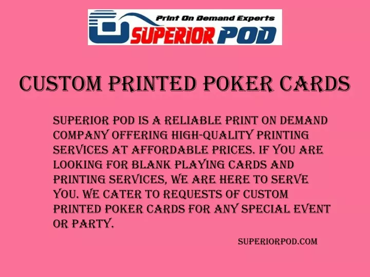 custom printed poker cards