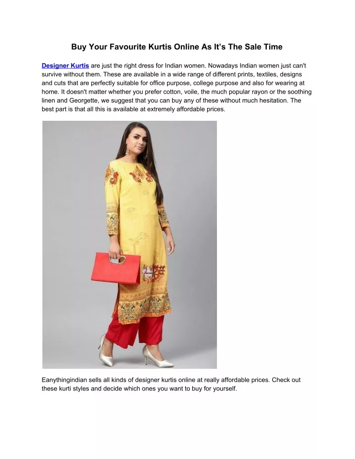 buy your favourite kurtis online as it s the sale