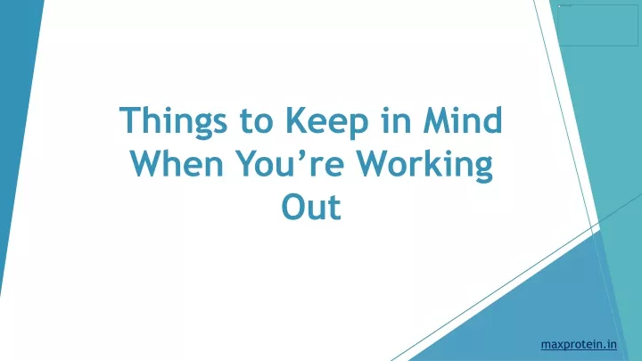 things to keep in mind when you re working out