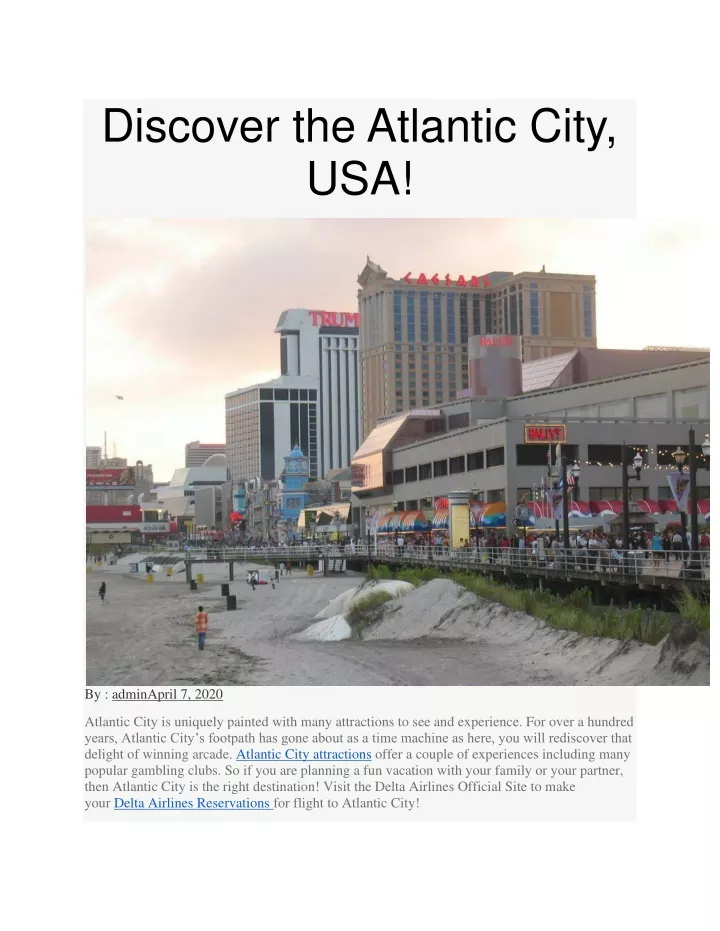 discover the atlantic city usa