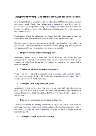 assignment writing one stop study guide