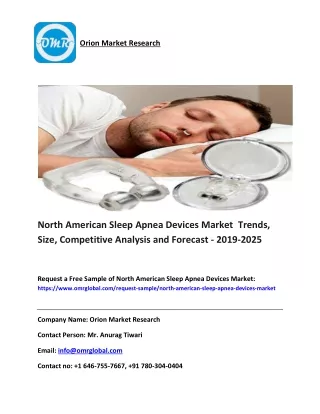 North American Sleep Apnea Devices Market  Size, Competitive Analysis and Forecast - 2019-2025