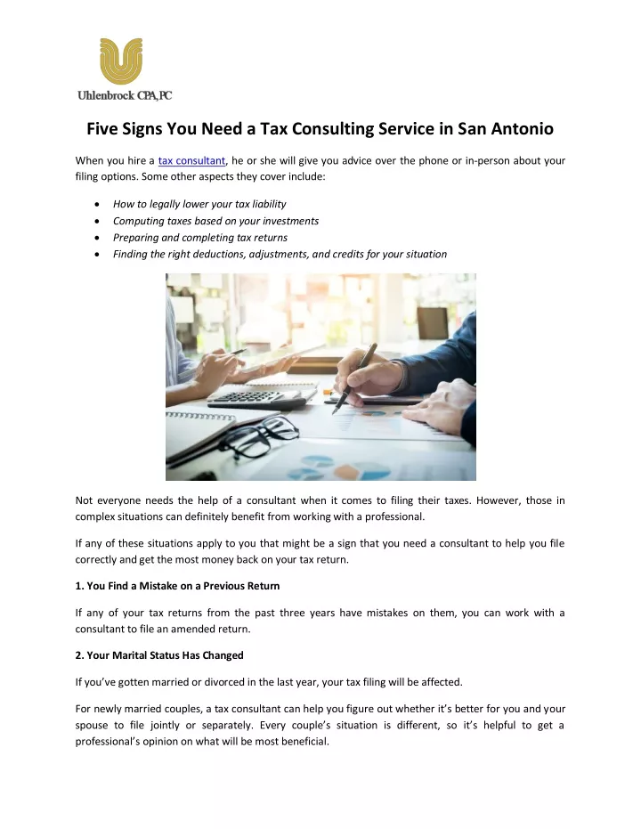 five signs you need a tax consulting service