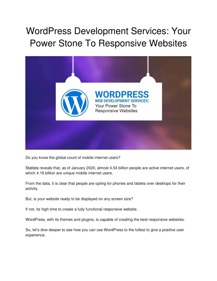 wordpress development services your power stone
