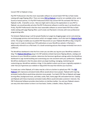 convert pdf to flipbook in easy