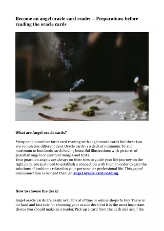 become an angel oracle card reader preparations