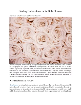 finding online sources for sola flowers