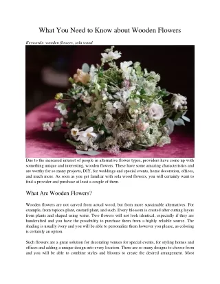 what you need to know about wooden flowers