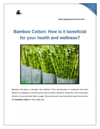 Bamboo Cotton: How is it beneficial for your health and wellness?
