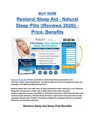 Restorol Sleep Aid