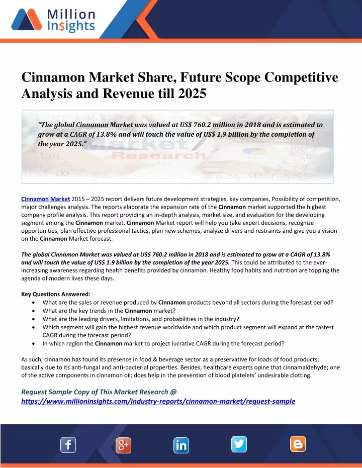 cinnamon market share future scope competitive