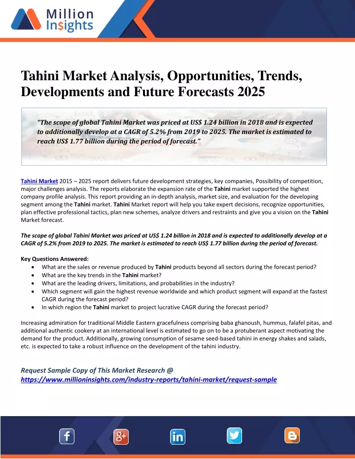 tahini market analysis opportunities trends
