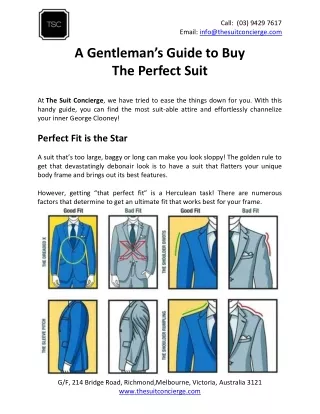 call 03 9429 7617 email info@thesuitconcierge com