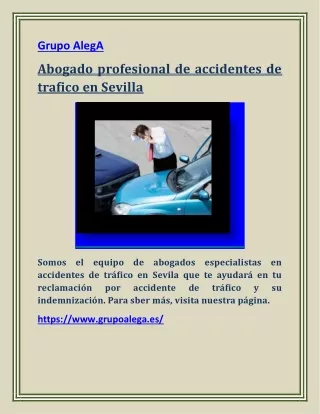 Abogado profesional de accidentes de trafico en Sevilla