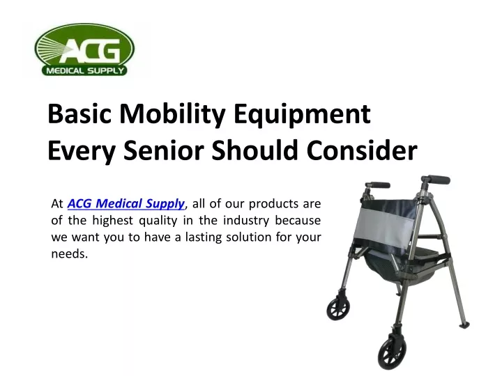 basic mobility equipment every senior should