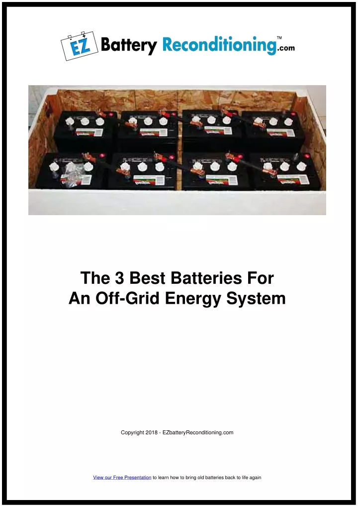 the 3 best batteries for an off grid energy system