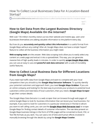 how to collect local businesses data