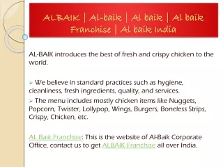 ALBAIK | Al-baik | Al baik | Al baik Franchise | Al baik India