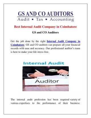 best internal audit company in coimbatore