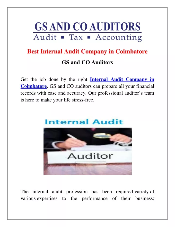 best internal audit company in coimbatore