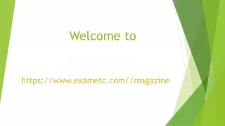 Welcome To Exametc magazine