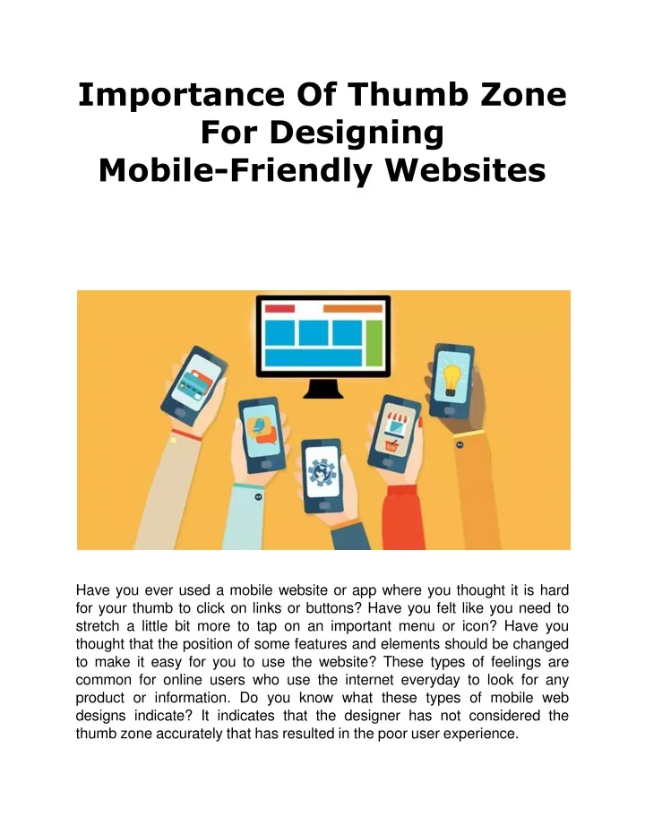 importance of thumb zone for designing mobile friendly websites