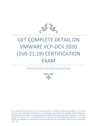 get complete detail on vmware vcp dcv 2020