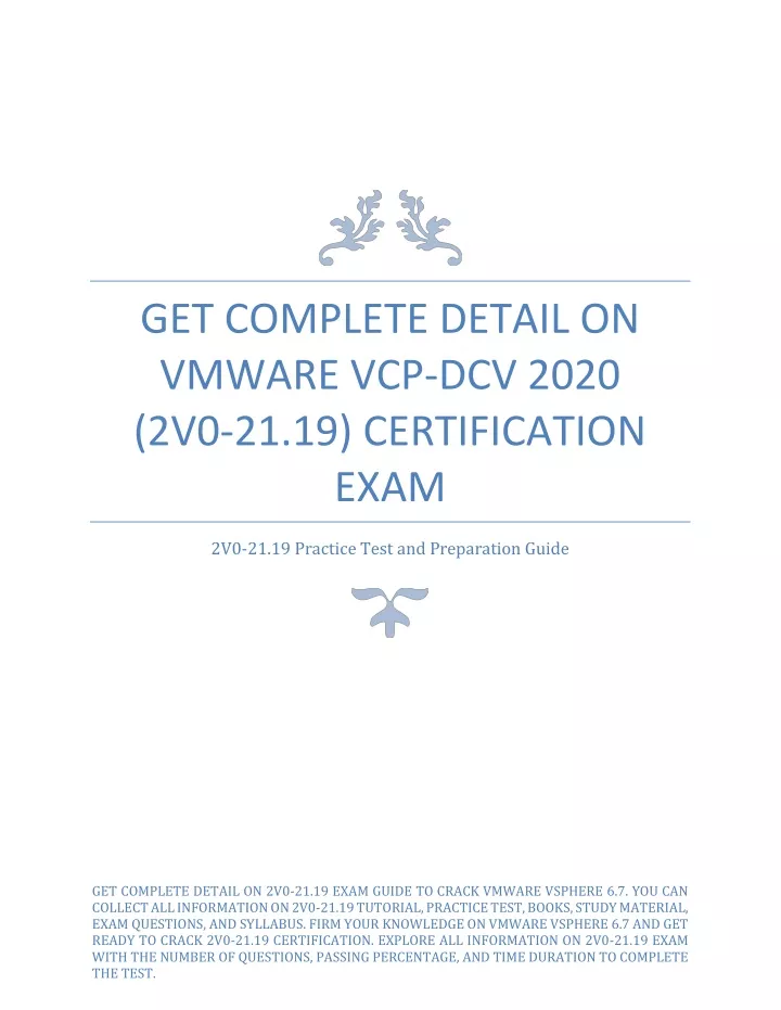 get complete detail on vmware vcp dcv 2020