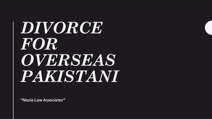 divorce for overseas pakistani