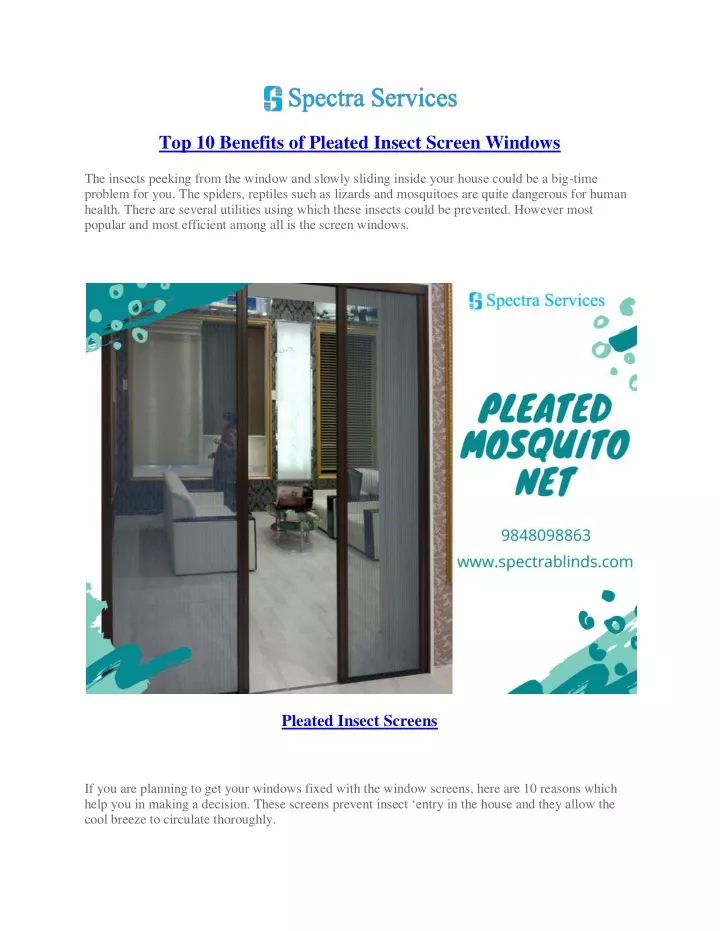 top 10 benefits of pleated insect screen windows