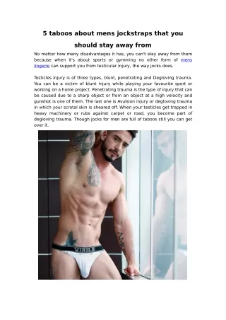 5 taboos about mens jockstraps that you