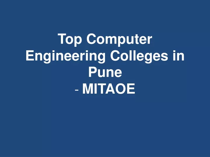 top computer engineering colleges in pune mitaoe